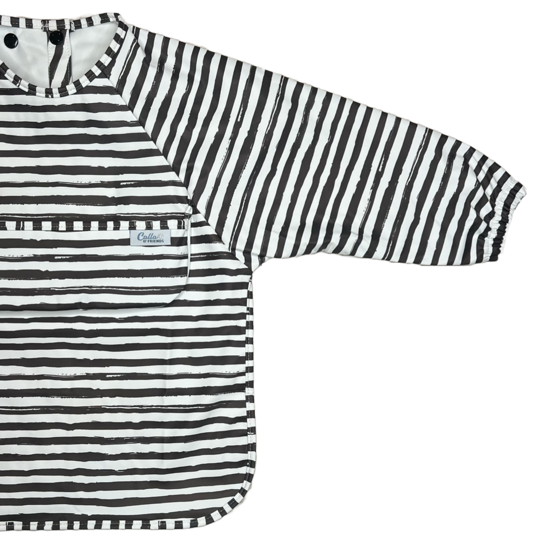 The Grayson Long Sleeve Bib - Brush Stripes — Calla and Friends