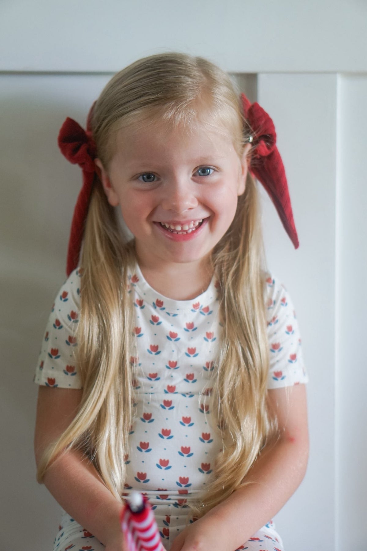 Red White & Blue Tulip 2pc Bamboo Pajamas — Little Joy Co.
