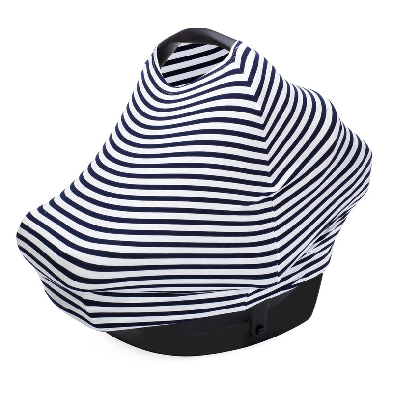 Multi-use Cover, White/Navy Stripes — Parker Baby Co.