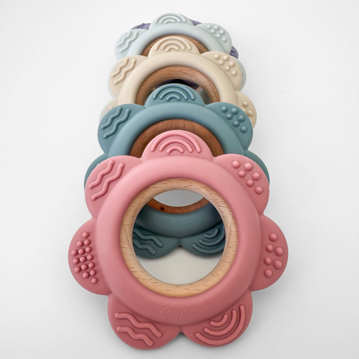 Garden Party Teether Collection - Silicone & Beechwood Flower — Calla and Friends