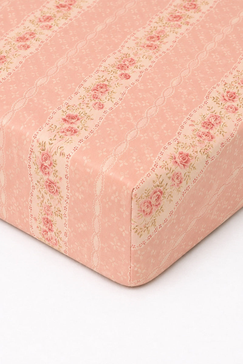 Pink Rose Crib Sheet — Little Mae & Co