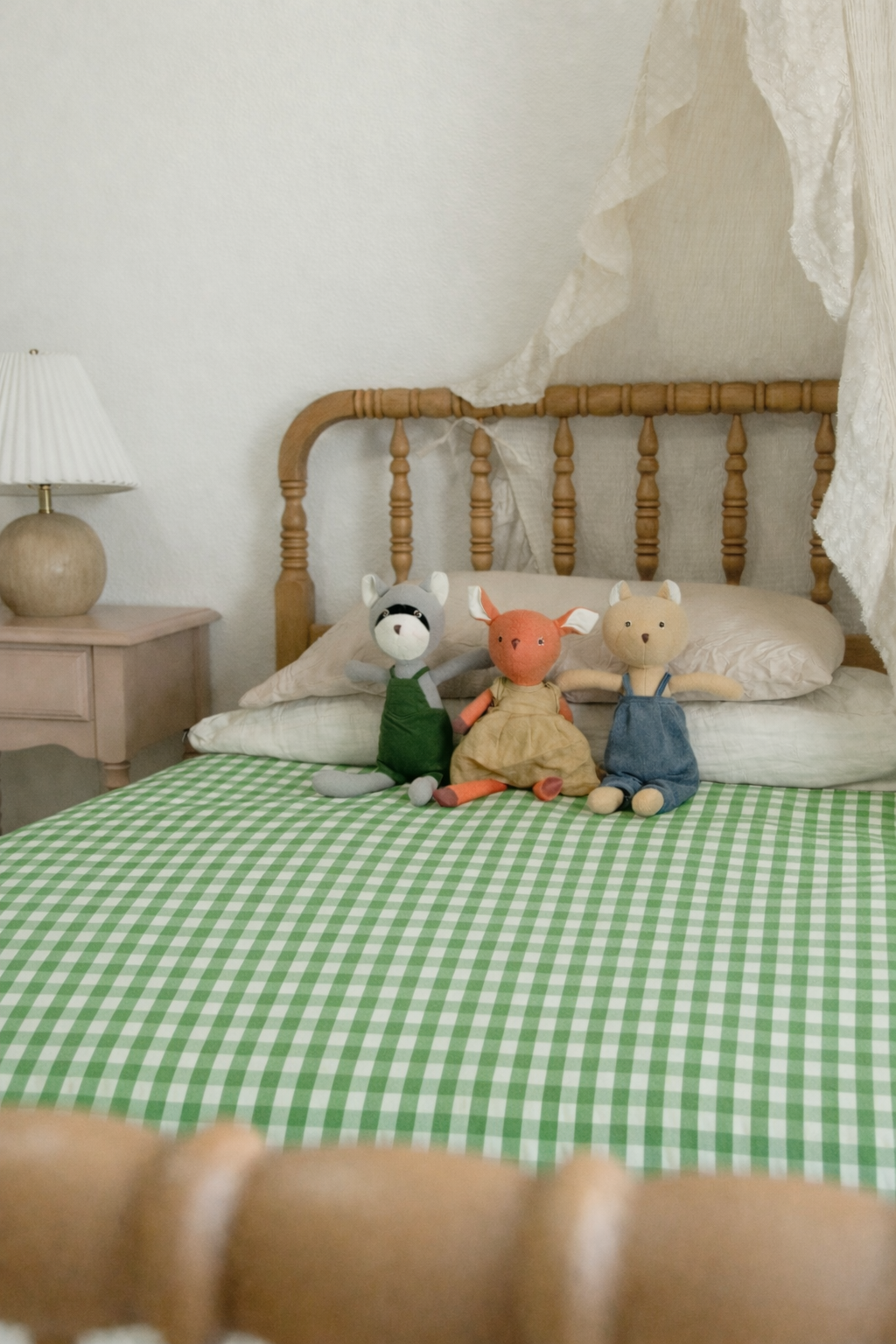 Green Gingham Crib Quilted Blanket — Little Mae & Co