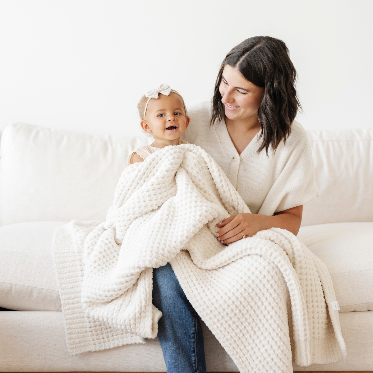 Waffle Knit Receiving Blankets — Saranoni