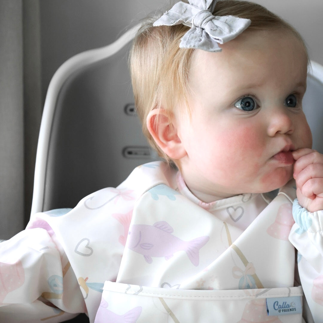 The Grayson Long Sleeve Bib - Lakeside Blooms — Calla and Friends