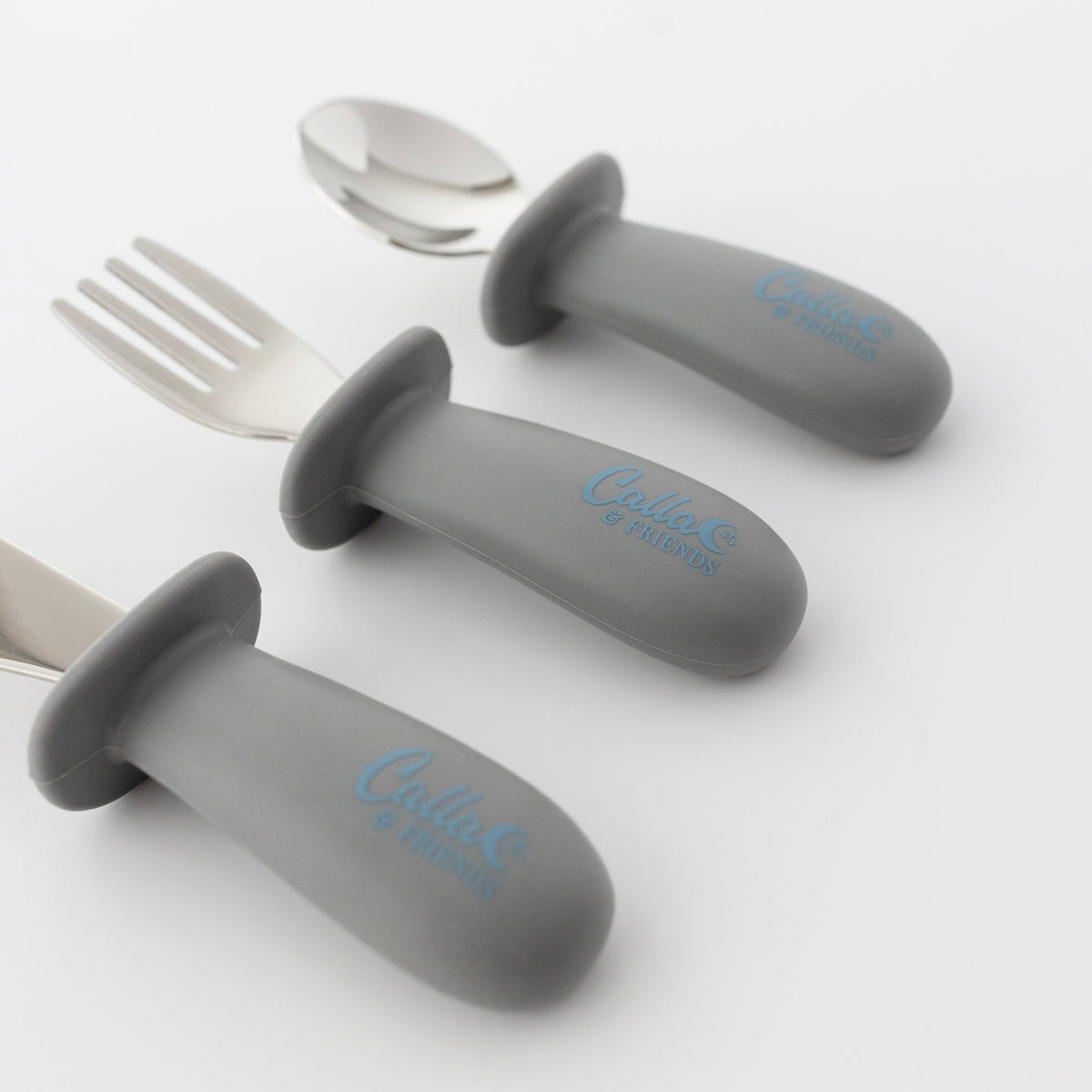 Silicone & Stainless Steel Toddler Utensil Set — Calla and Friends