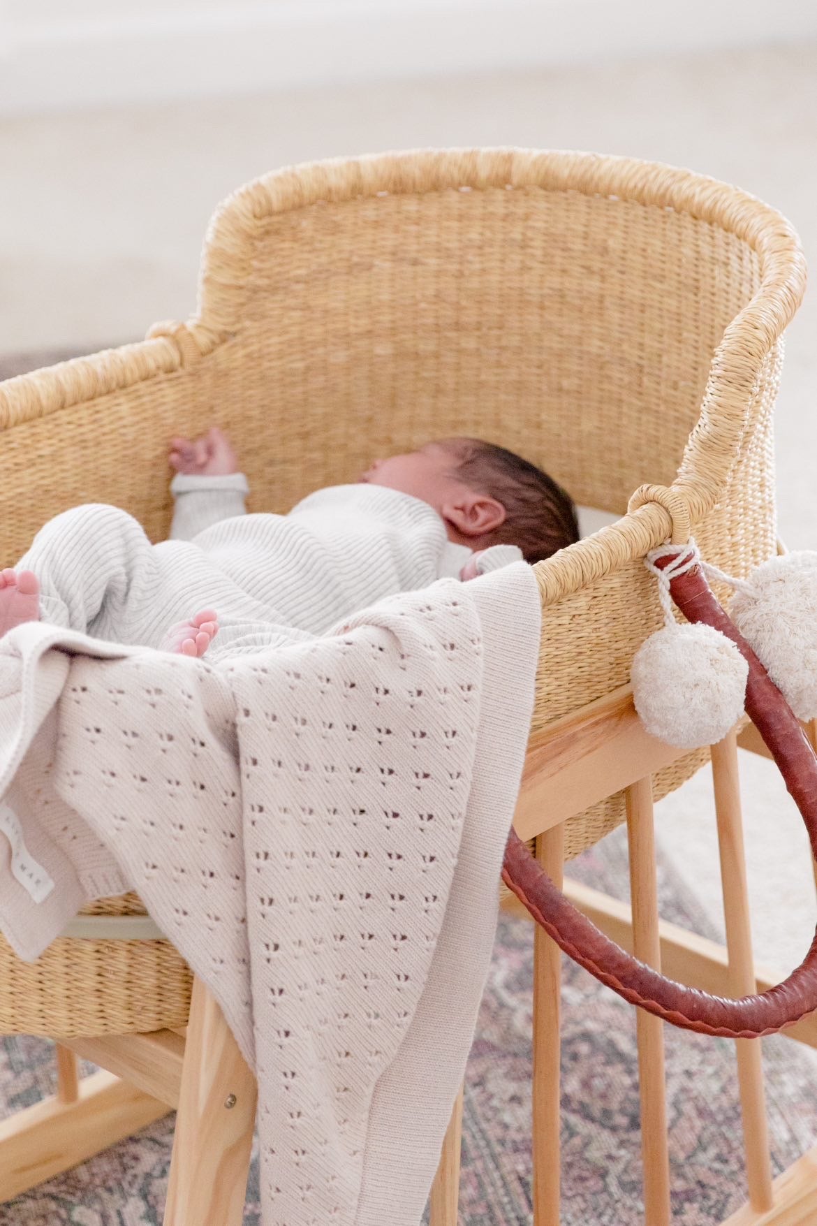 Toffee Pointelle Knit Blanket — Little Mae & Co