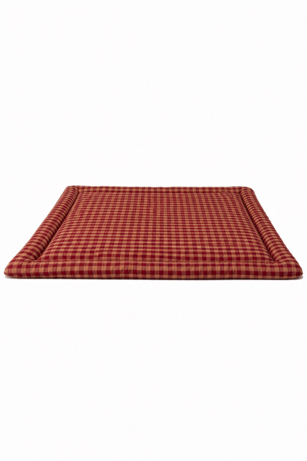 Red Beige Gingham Padded Baby Play Mat — Little Mae & Co