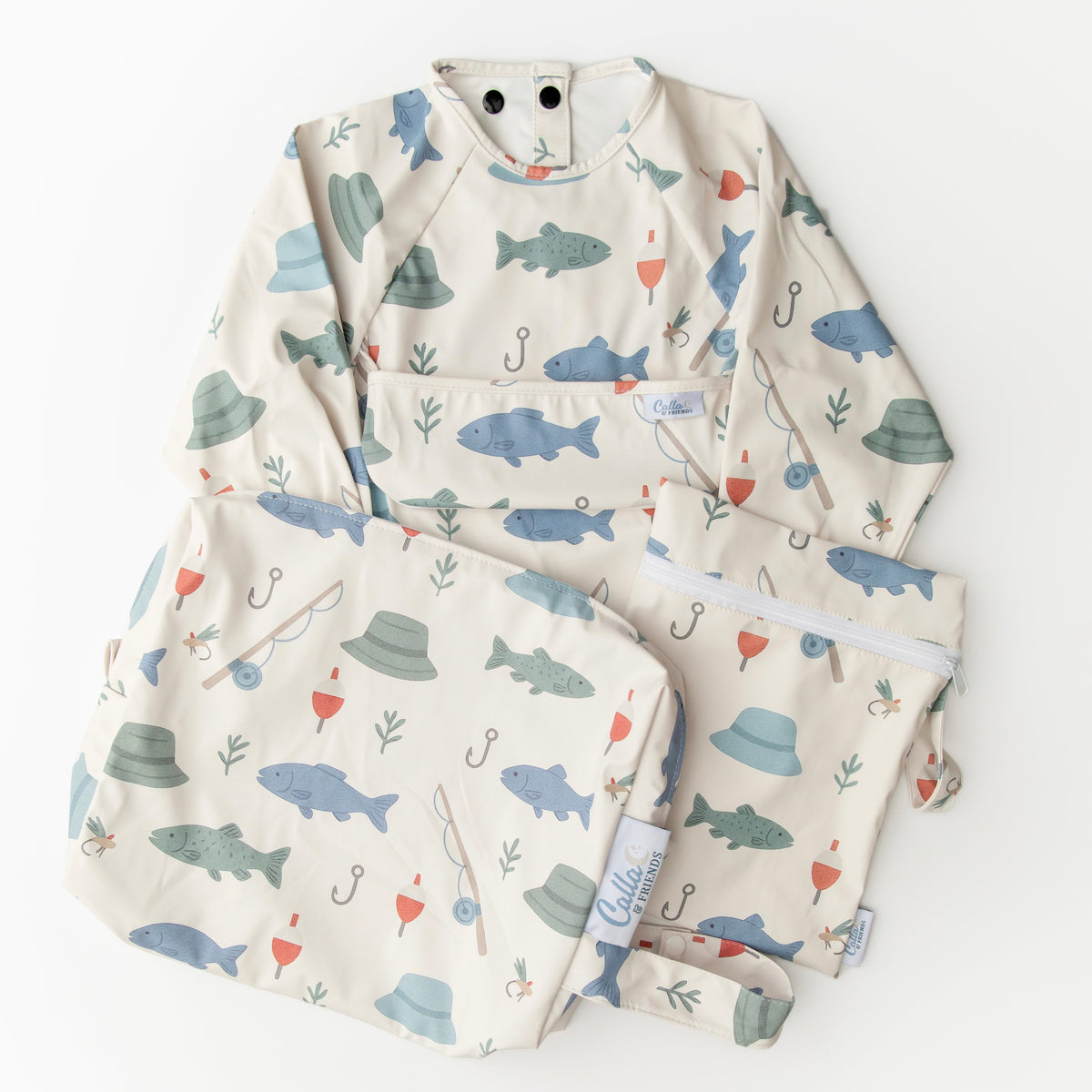 The Grayson Long Sleeve Bib - Lakeside Catch — Calla and Friends