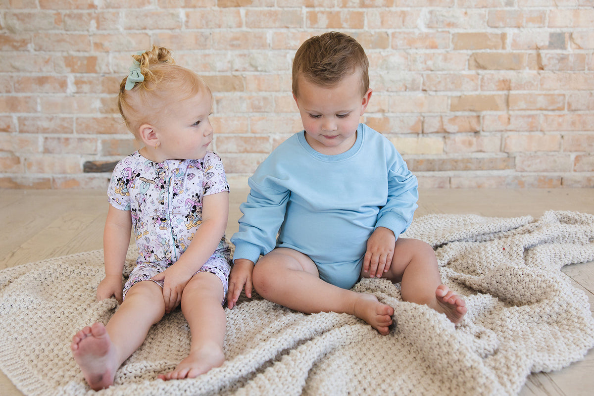 Portorosso Sky - Cloud Terry Bubble Romper — Blush Lotus