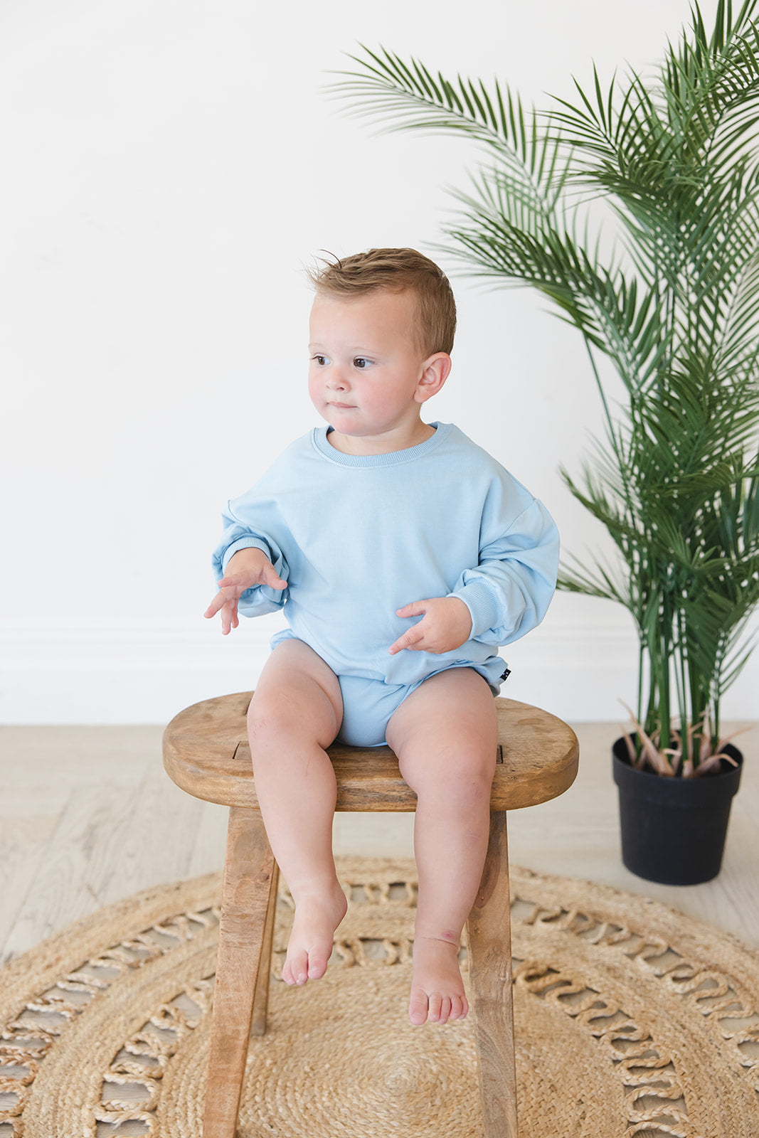 Portorosso Sky - Cloud Terry Bubble Romper — Blush Lotus