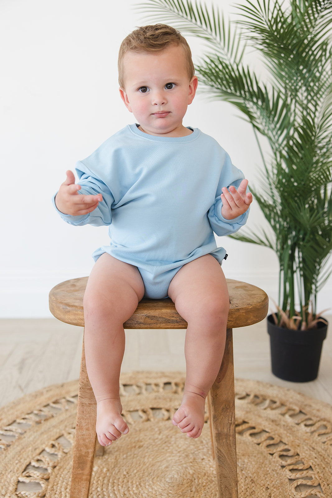 Portorosso Sky - Cloud Terry Bubble Romper — Blush Lotus