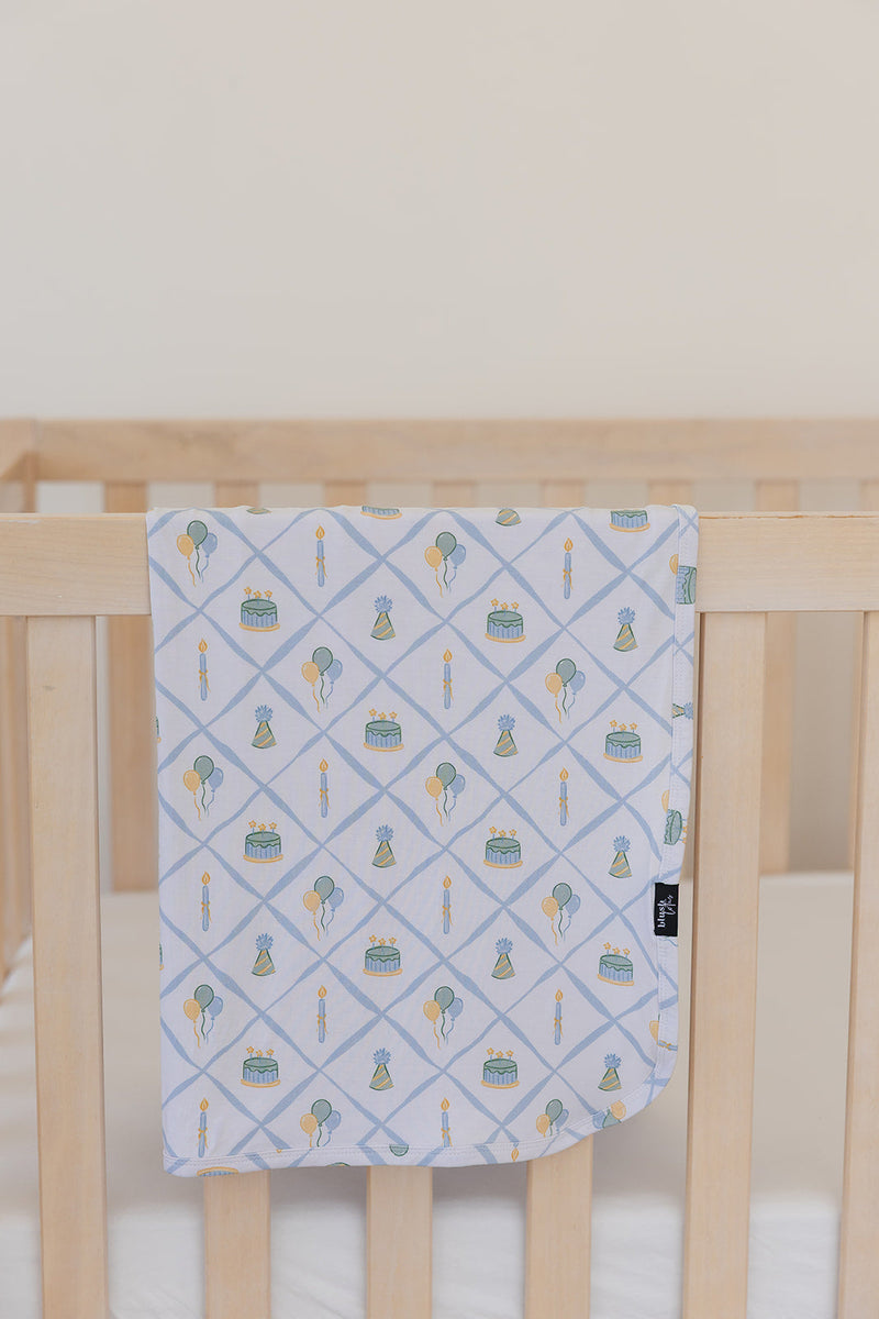 (BLUE) Birthday - Lightweight Blanket — Blush Lotus