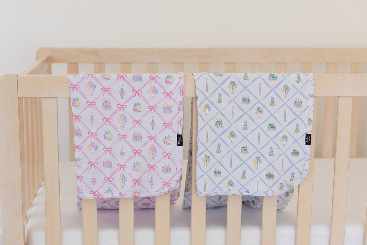 (BLUE) Birthday - Lightweight Blanket — Blush Lotus