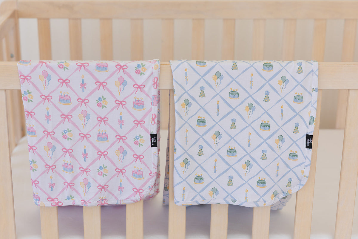 (BLUE) Birthday - Lightweight Blanket — Blush Lotus