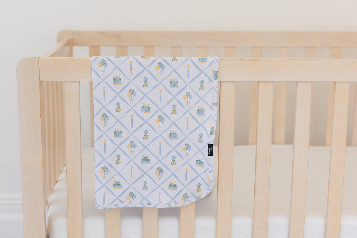 (BLUE) Birthday - Lightweight Blanket — Blush Lotus