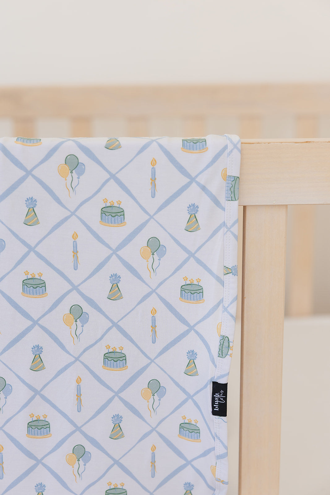 (BLUE) Birthday - Lightweight Blanket — Blush Lotus