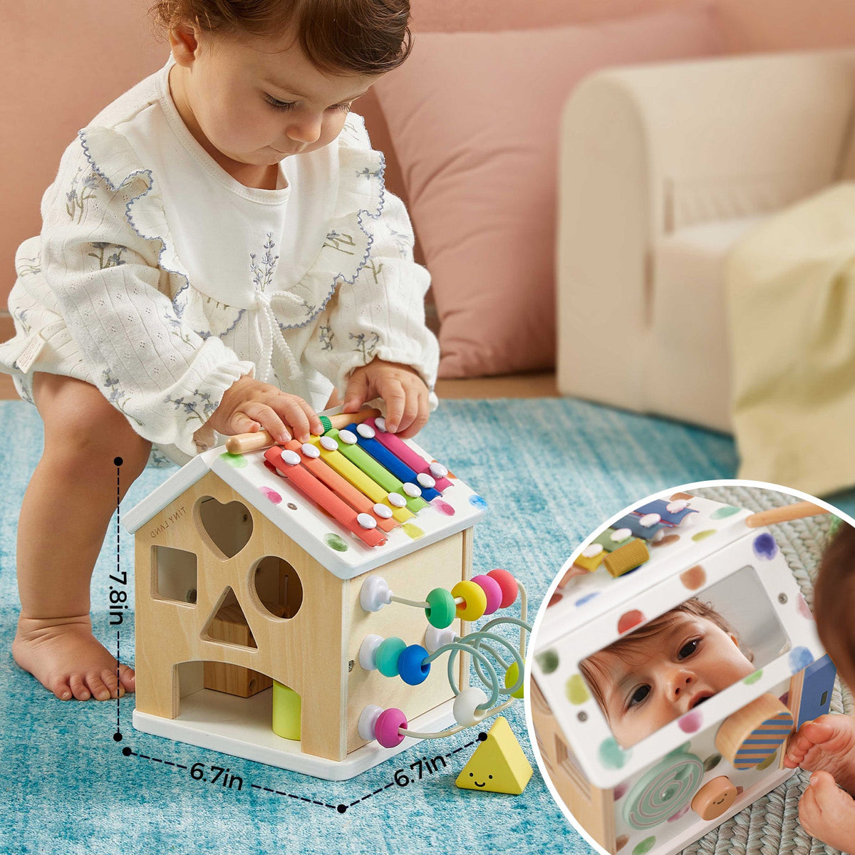 Brain & Hands Playset — Montessori Box (4–6 Months) + Activity Cube — Tiny Land