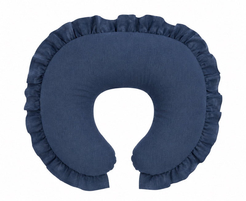Dark Denim Ruffle Nursing Pillow Cover — Little Mae & Co
