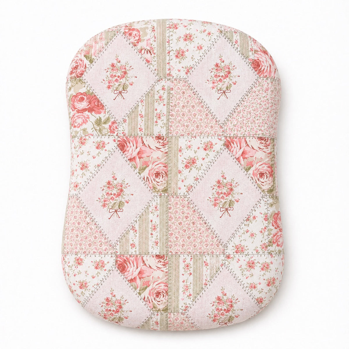 Pink Green Patchwork Ruffle Baby Lounger Cover — Little Mae & Co
