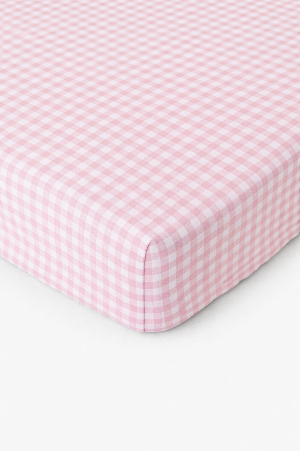 Rosey Pink Gingham Crib Sheet — Little Mae & Co