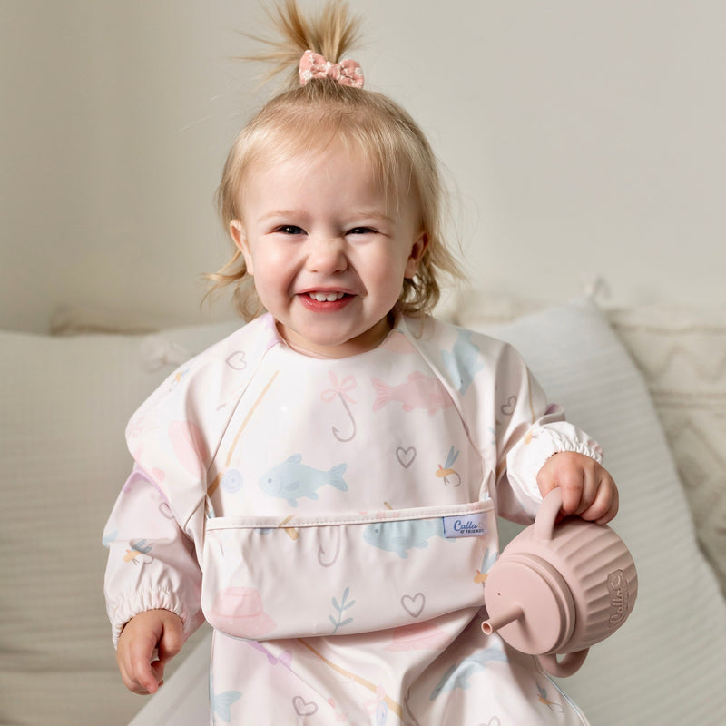 The Grayson Long Sleeve Bib - Lakeside Blooms — Calla and Friends