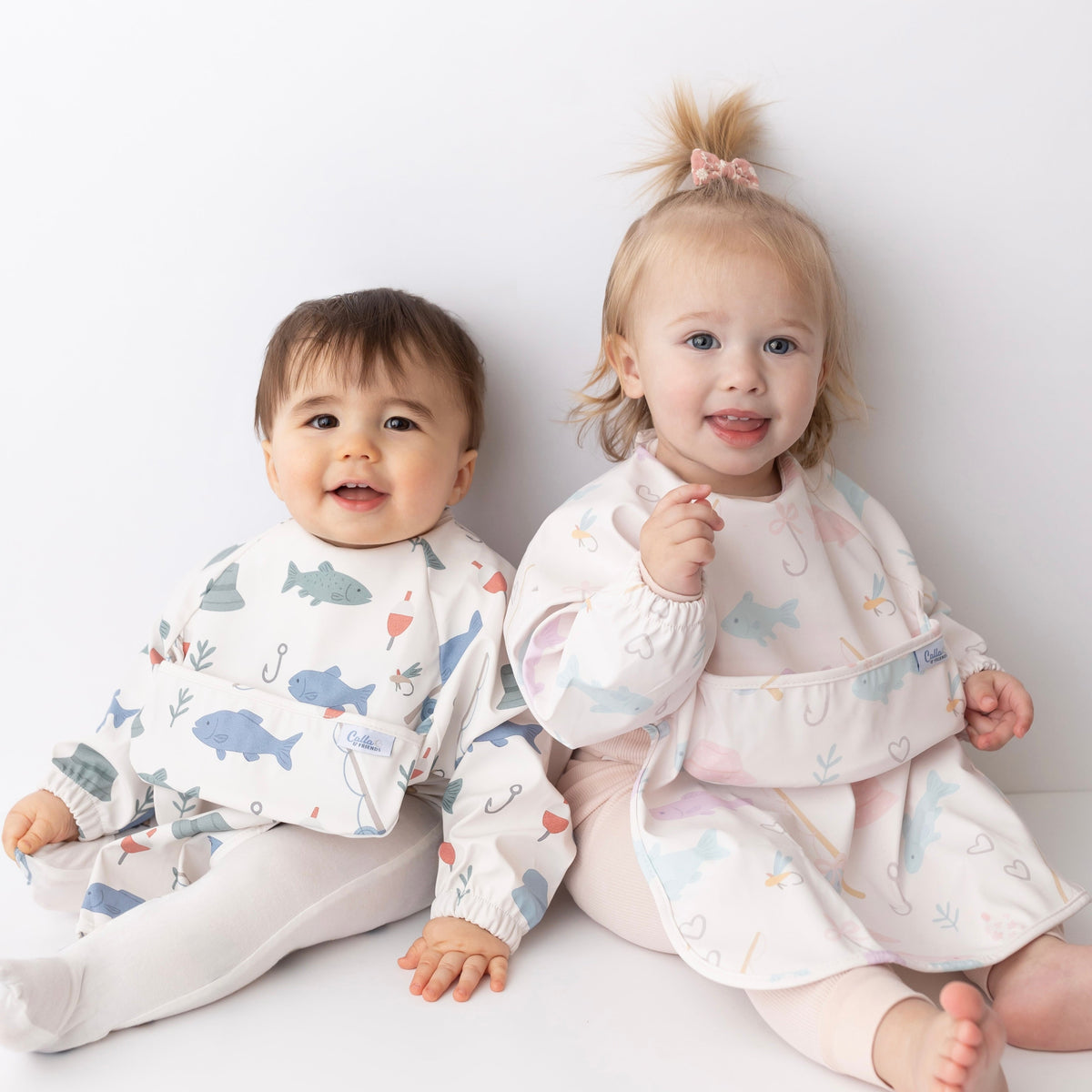 The Grayson Long Sleeve Bib - Lakeside Blooms — Calla and Friends