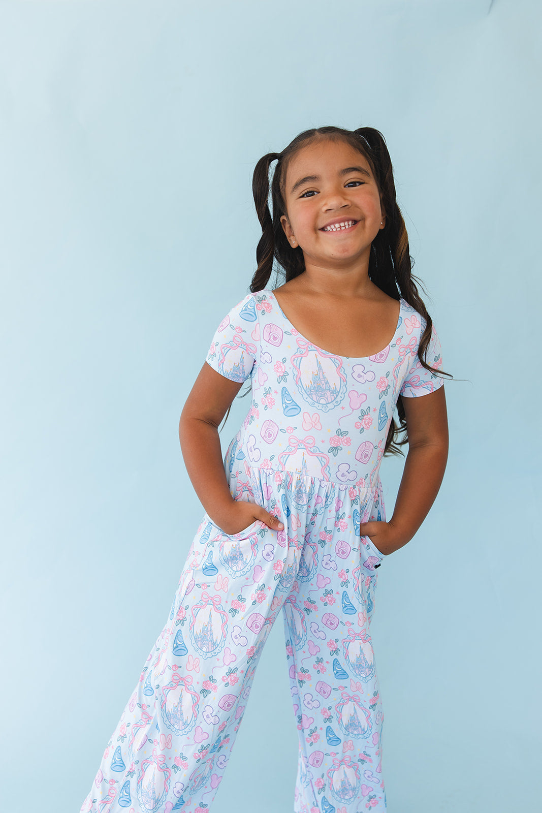 Mirror Magic - Wide-leg Romper — Blush Lotus