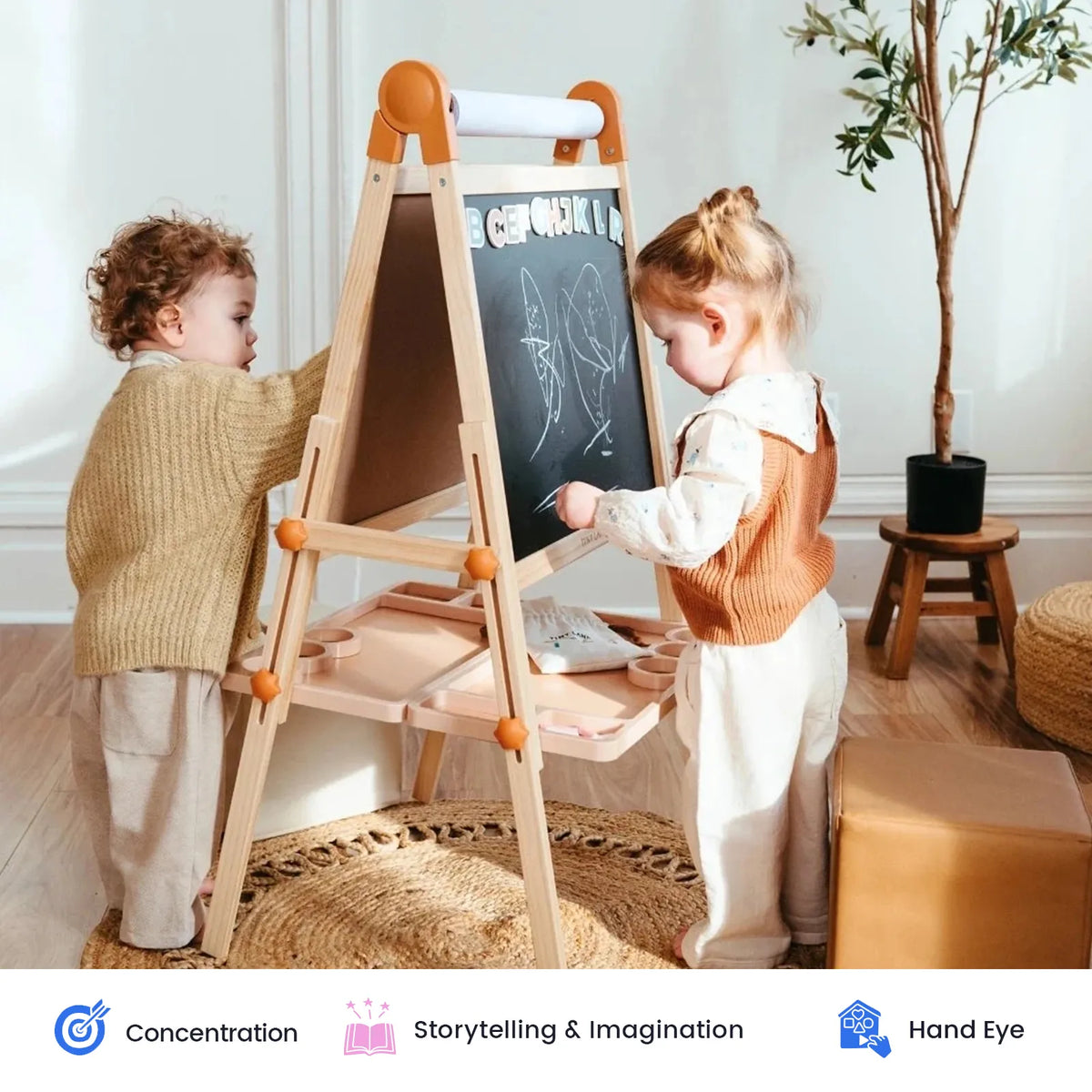 Tiny Land® Caramel Magnitales Easel for Kids — Tiny Land
