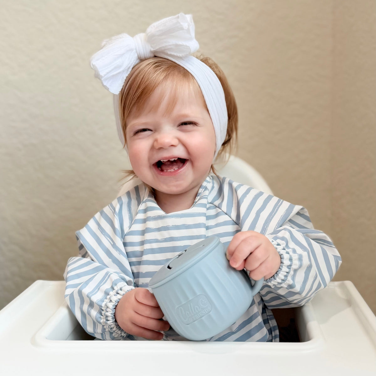 The Grayson Long Sleeve Bib - Brush Stripes — Calla and Friends