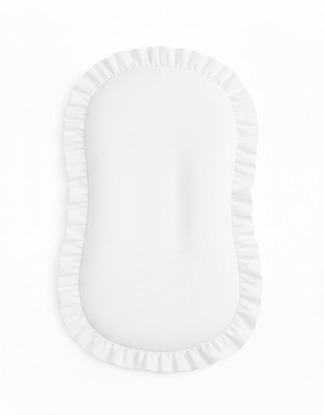 White Ruffle Baby Lounger Cover — Little Mae & Co