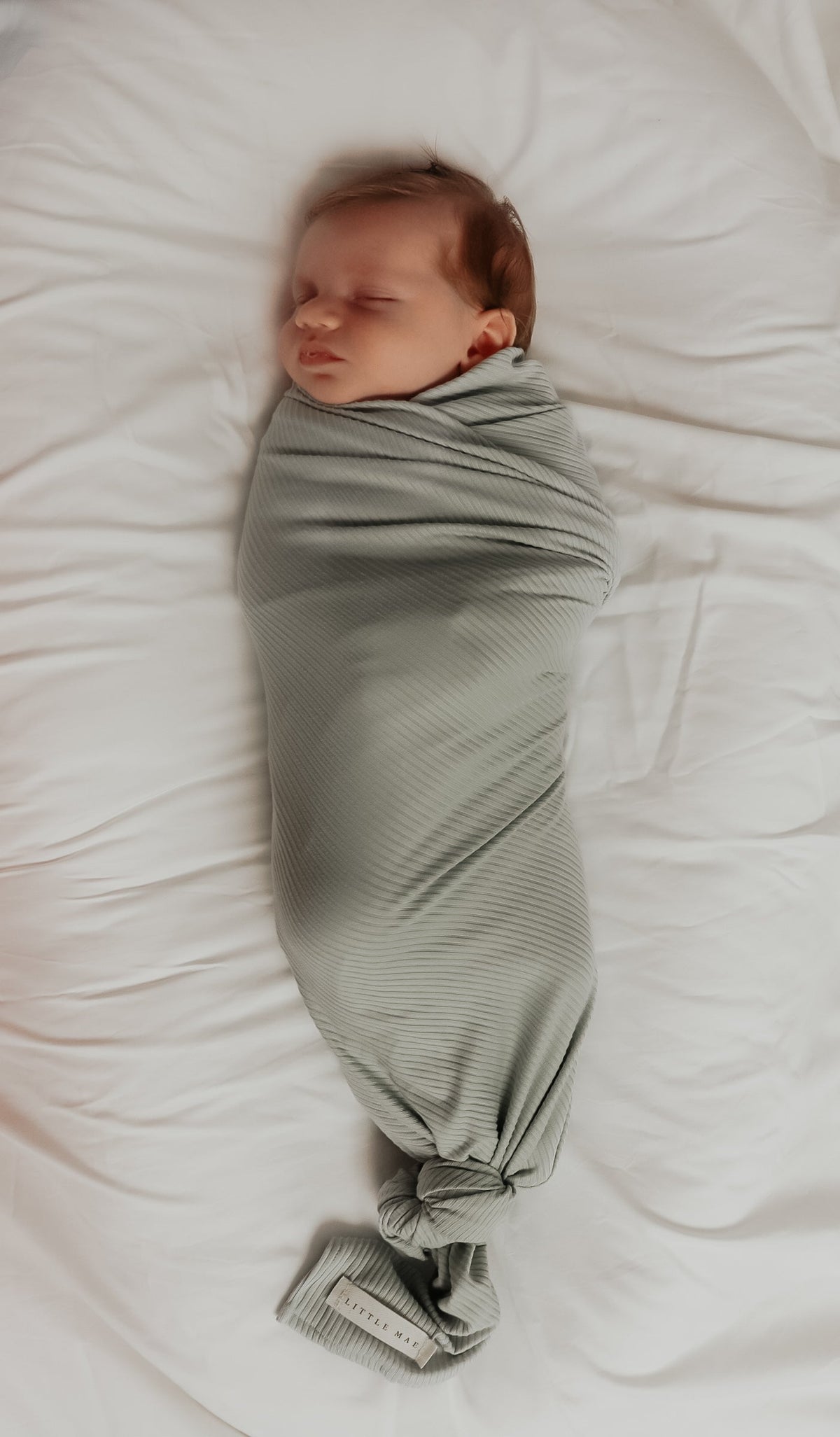 Seafoam Ribbed Stretch Swaddle — Little Mae & Co