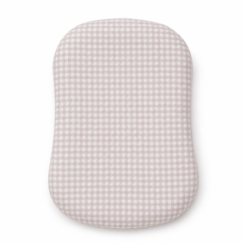 Beige Gingham Baby Lounger Cover — Little Mae & Co