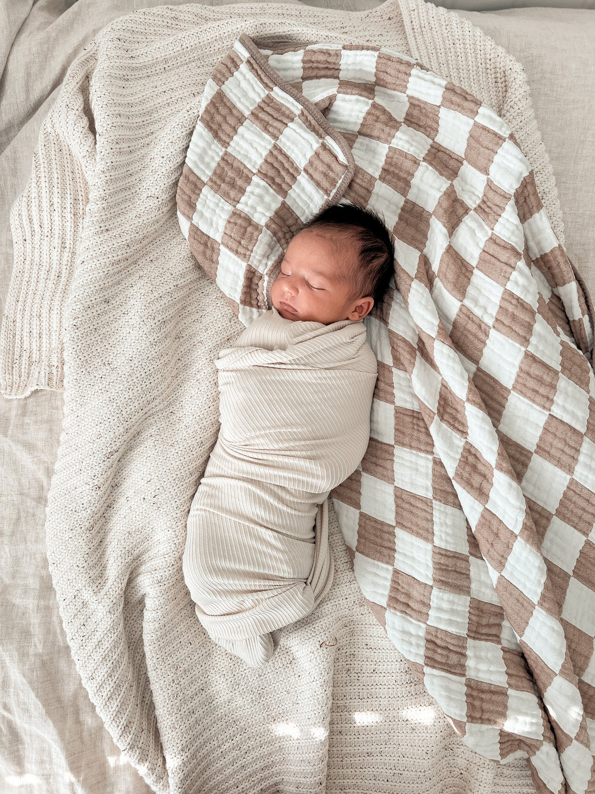 Oat Ribbed Stretch Swaddle — Little Mae & Co