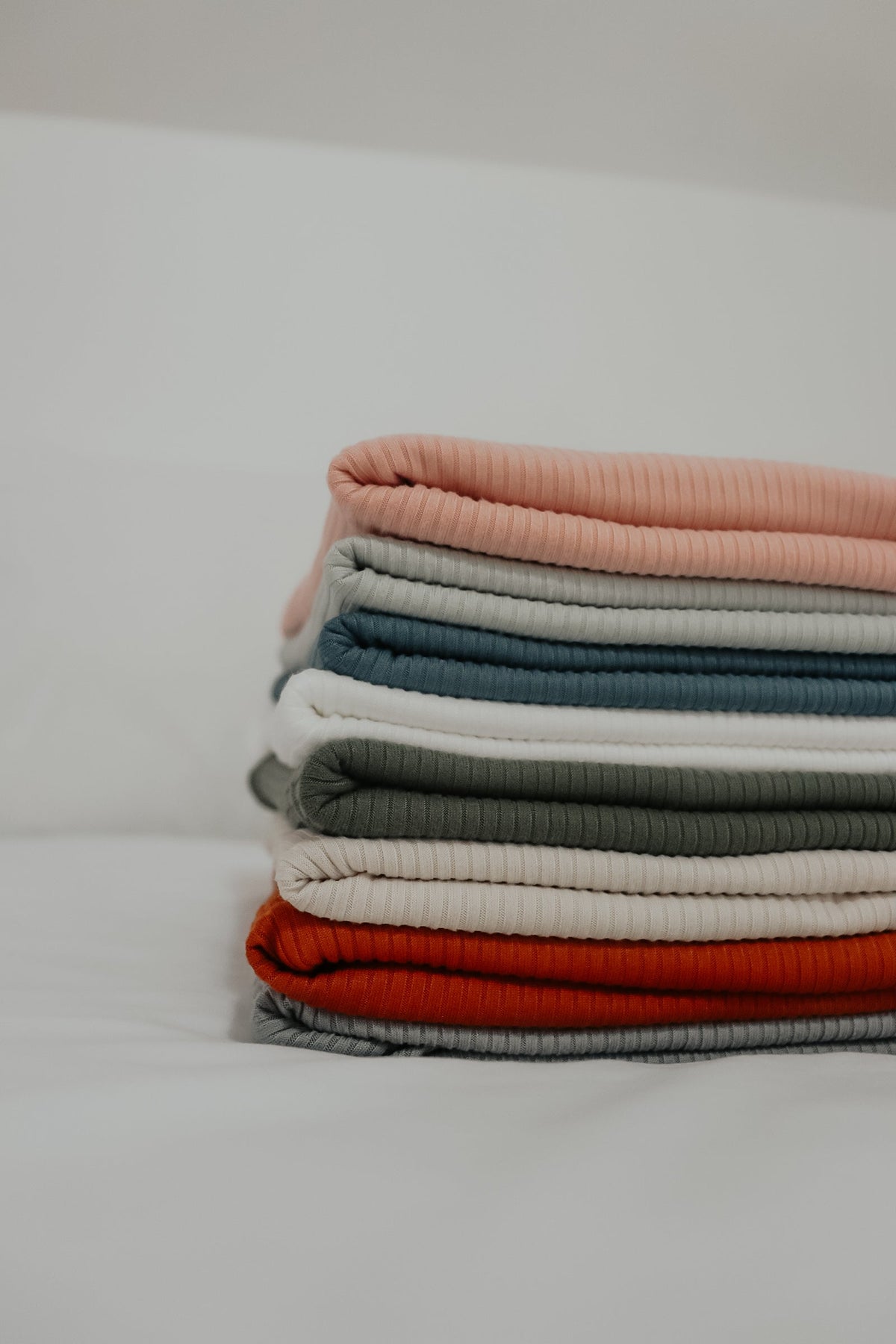 Dove Ribbed Stretch Swaddle — Little Mae & Co