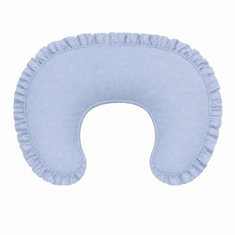 Light Denim Ruffle Nursing Pillow Cover — Little Mae & Co