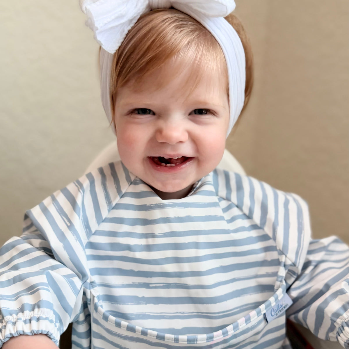 The Grayson Long Sleeve Bib - Brush Stripes — Calla and Friends