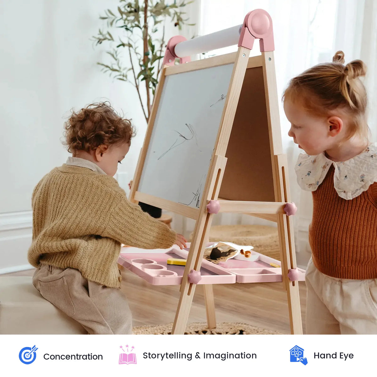 Tiny Land® Pink Magnitales Easel & Paper Roll Set — Tiny Land