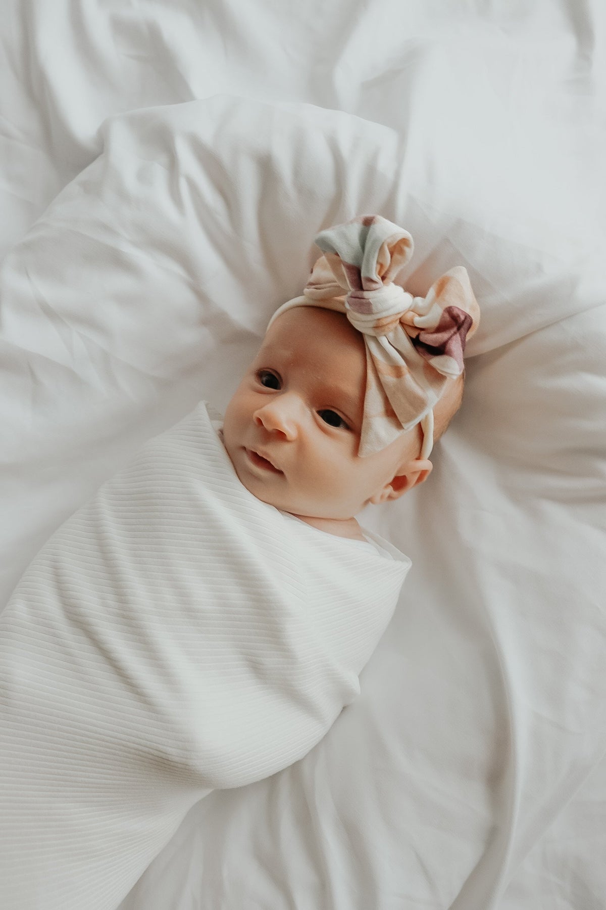 Dove Ribbed Stretch Swaddle — Little Mae & Co