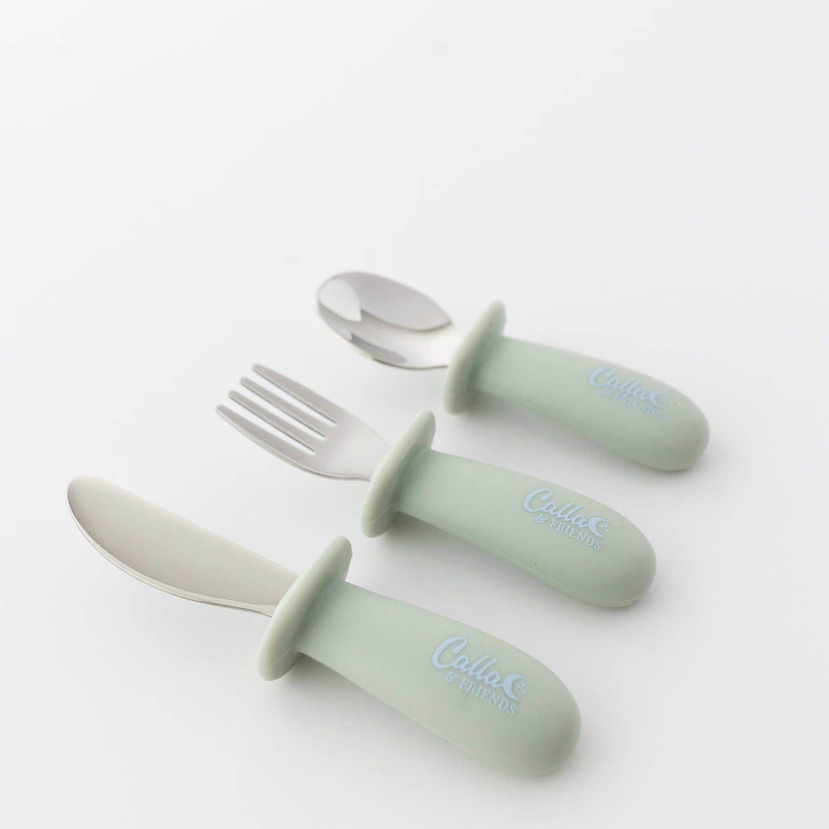 Silicone & Stainless Steel Toddler Utensil Set — Calla and Friends