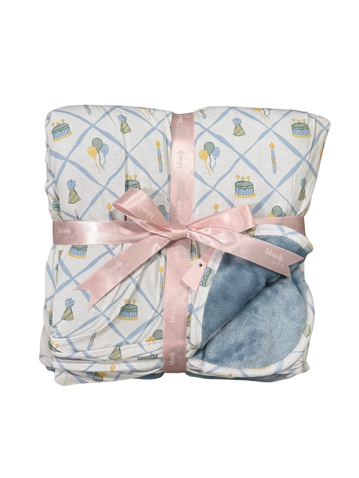 (BLUE) Birthday - Plush Blanket — Blush Lotus