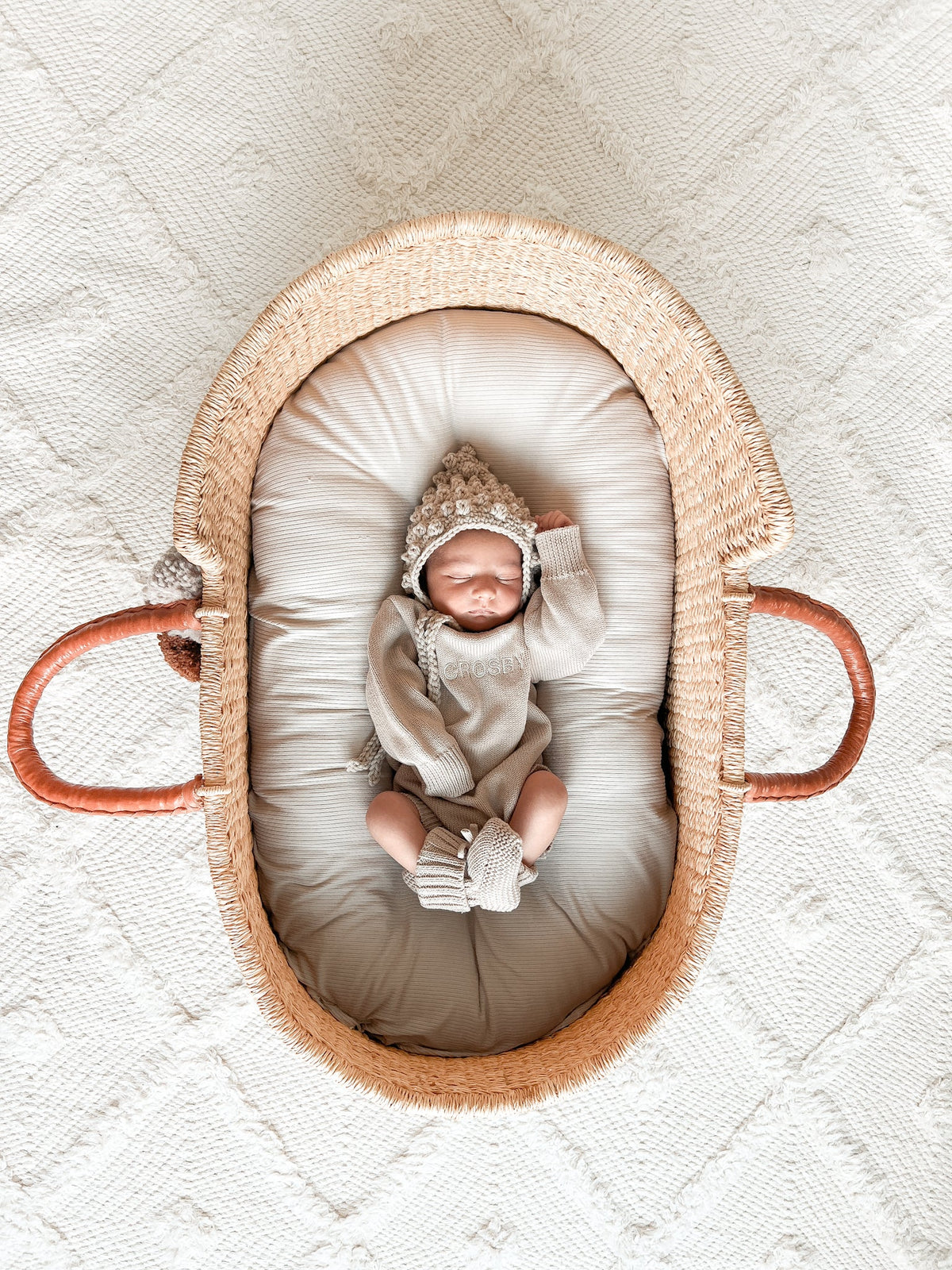 Oat Ribbed Baby Lounger Cover — Little Mae & Co