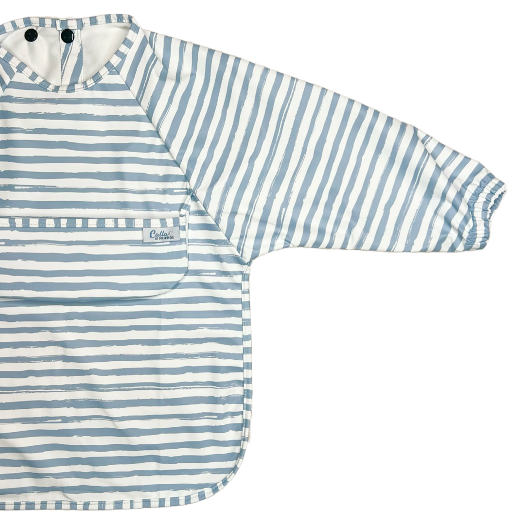 The Grayson Long Sleeve Bib - Brush Stripes — Calla and Friends