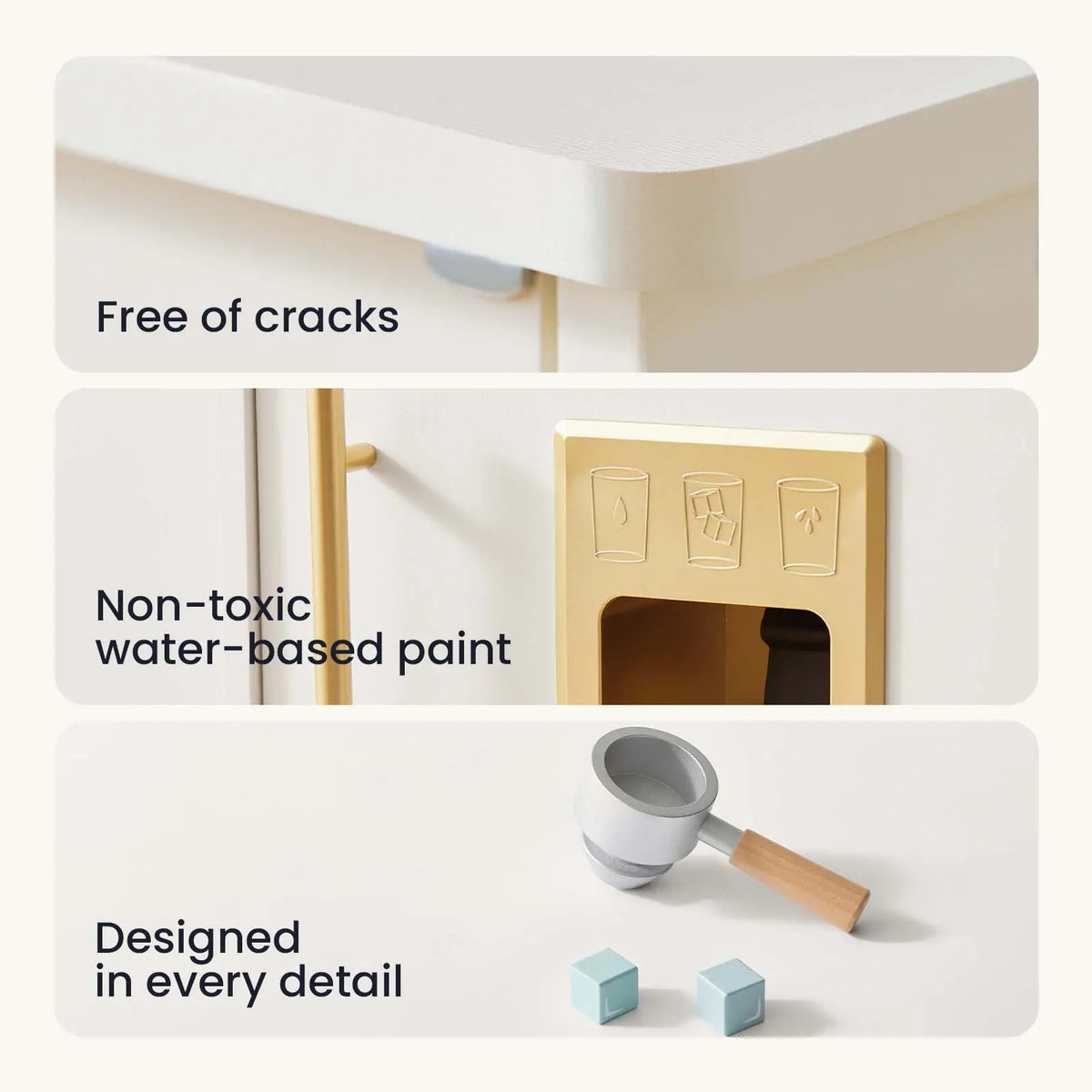 Tiny Land® Play Kitchen with Running Water - Iconic Aqua Kitchen in Cream — Tiny Land