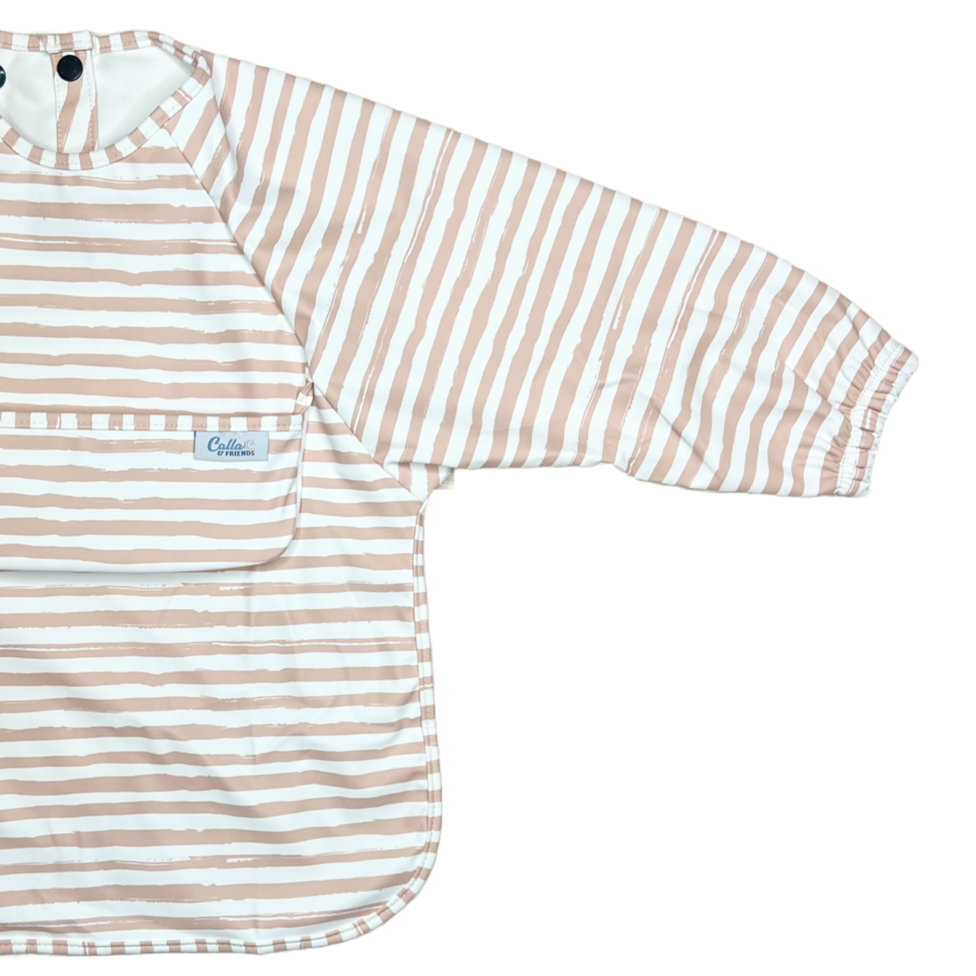 The Grayson Long Sleeve Bib - Brush Stripes — Calla and Friends