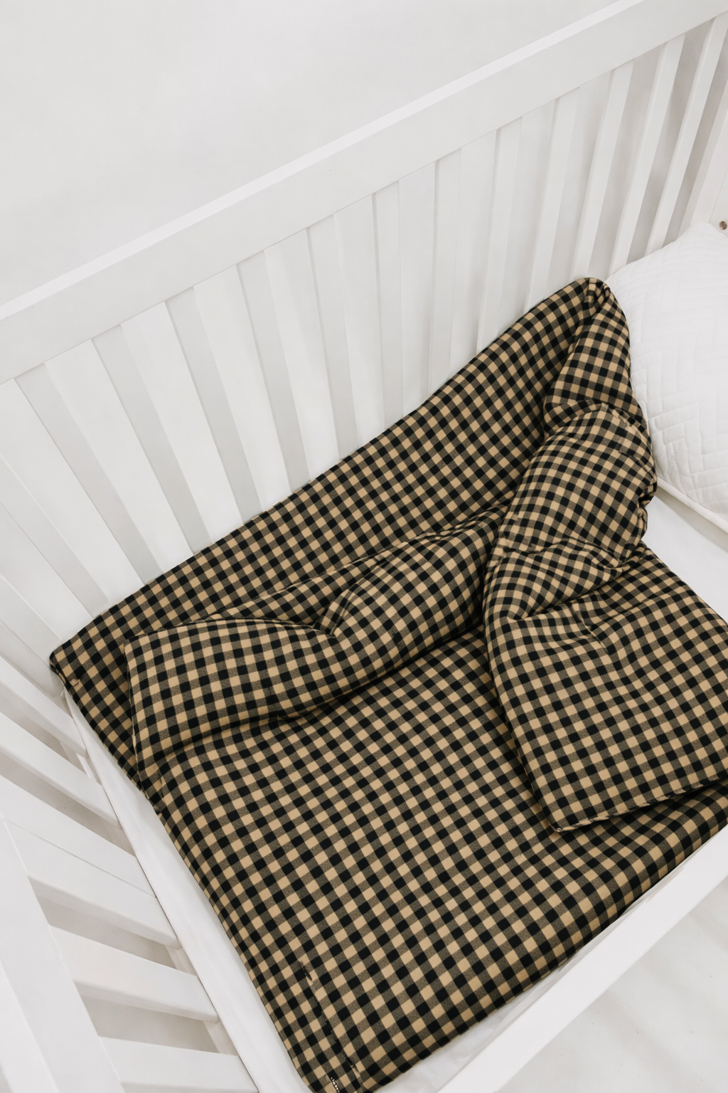 Brown Black Gingham Crib Quilted Blanket — Little Mae & Co