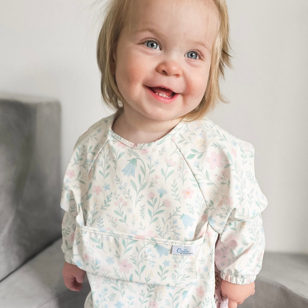 The Grayson Long Sleeve Bib - Wildflower Dreams — Calla and Friends