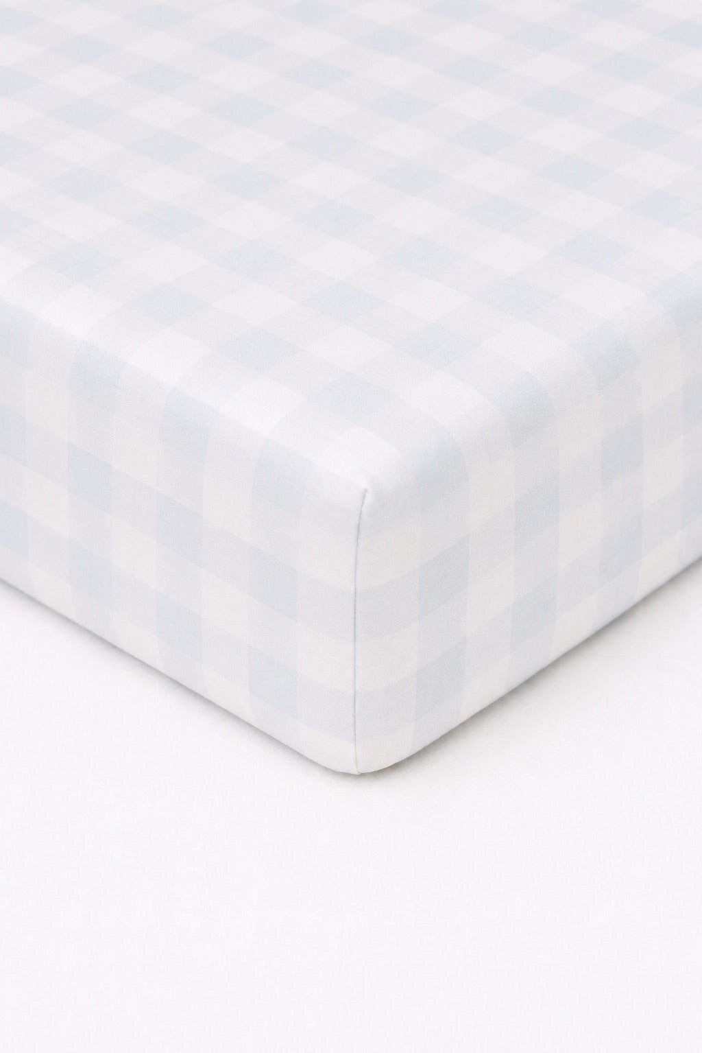 Light Blue Checkered Crib Sheet — Little Mae & Co