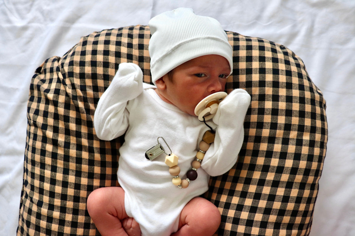 Brown Black Gingham Ruffle Baby Lounger Cover — Little Mae & Co