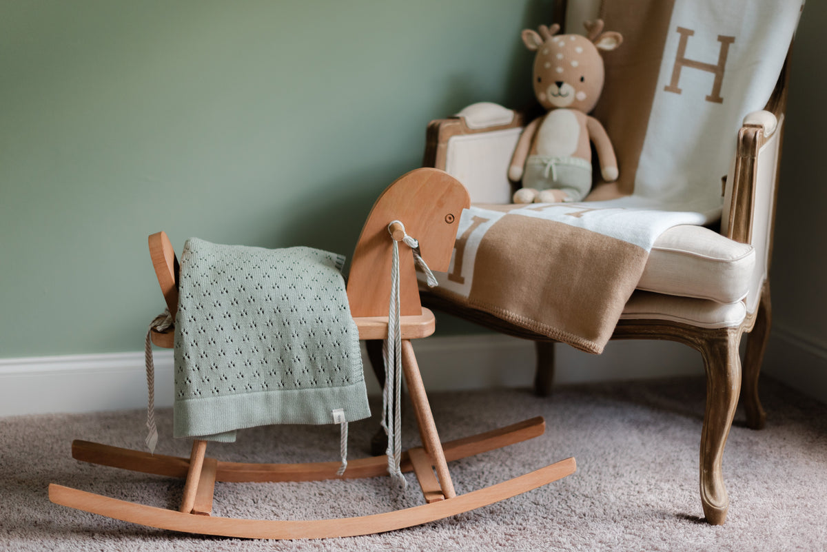 Mint Pointelle Knit Blanket — Little Mae & Co