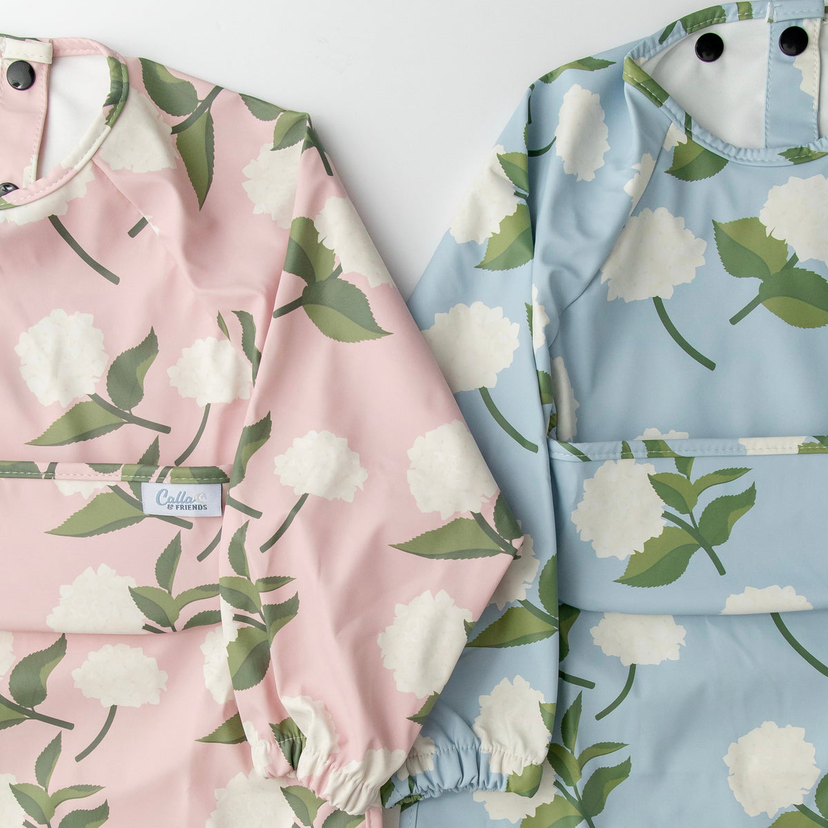 The Grayson Long Sleeve Bib - Hydrangeas — Calla and Friends